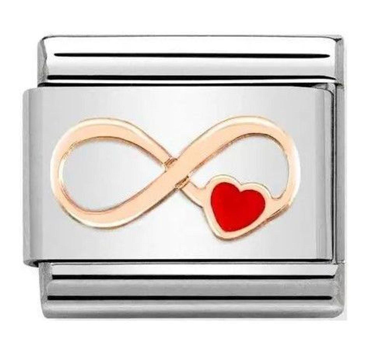 Nomination Link 9K zawieszka różowe złoto 'Nieskończoność z sercem' 430202 12.jpg